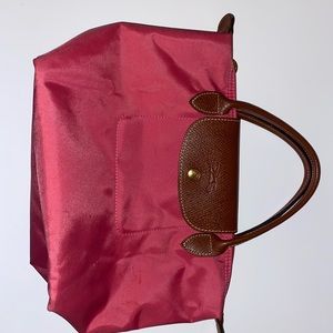 Longchamp Le Pliage Small Flower Pink Nylon Tote